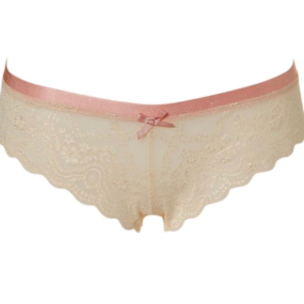 Elle Macpherson Cloud Swing Brief in Cream Lace with Oink Trim, S & M, NWOT